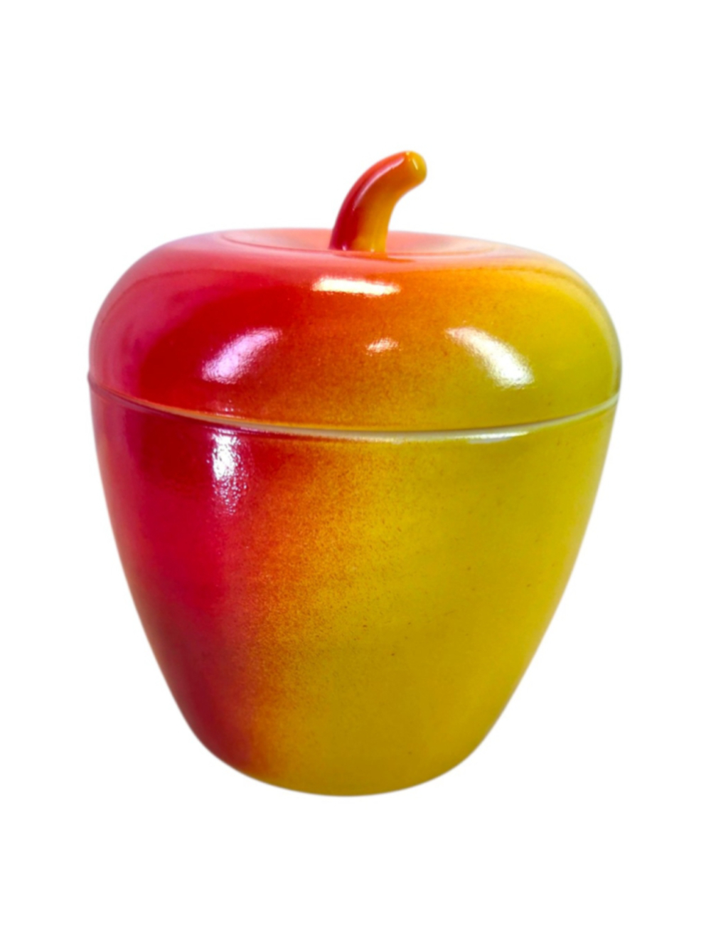 Hazel-Atlas Vintage Apple Jam Jar – Hand-Painted Red & Yellow Milk Glass